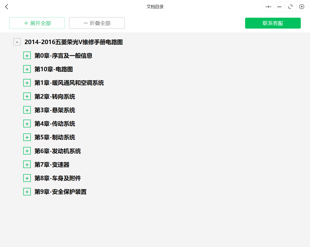 五菱寶駿維修手冊(cè)和電路圖資料