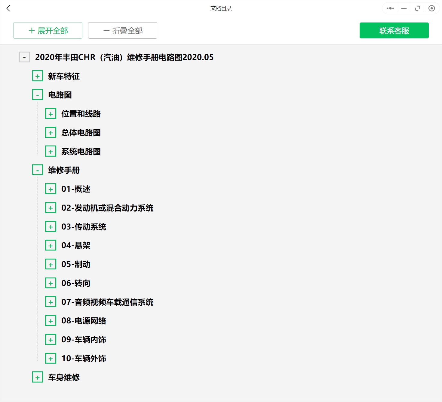 1999-2022年款广汽丰田汽车维修手册和电路图线路接线图资料更新汽修帮手资料库