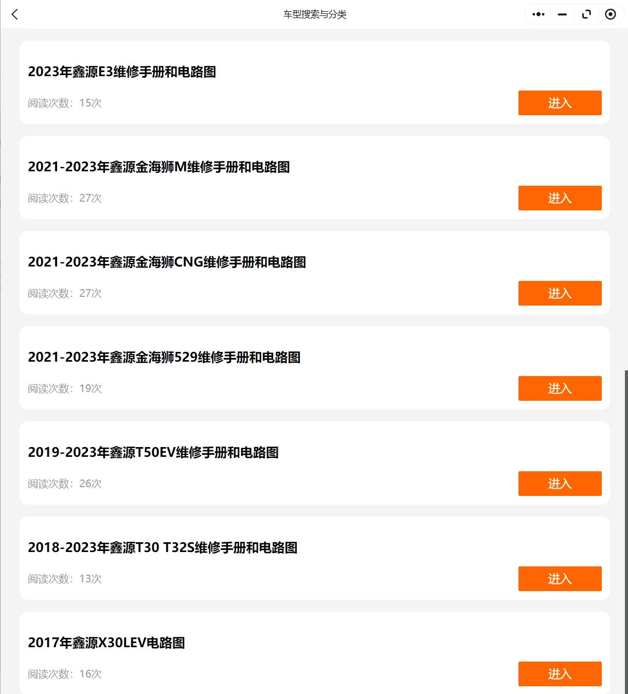 2017-2024年鑫源汽车维修手册电路图资料更新g