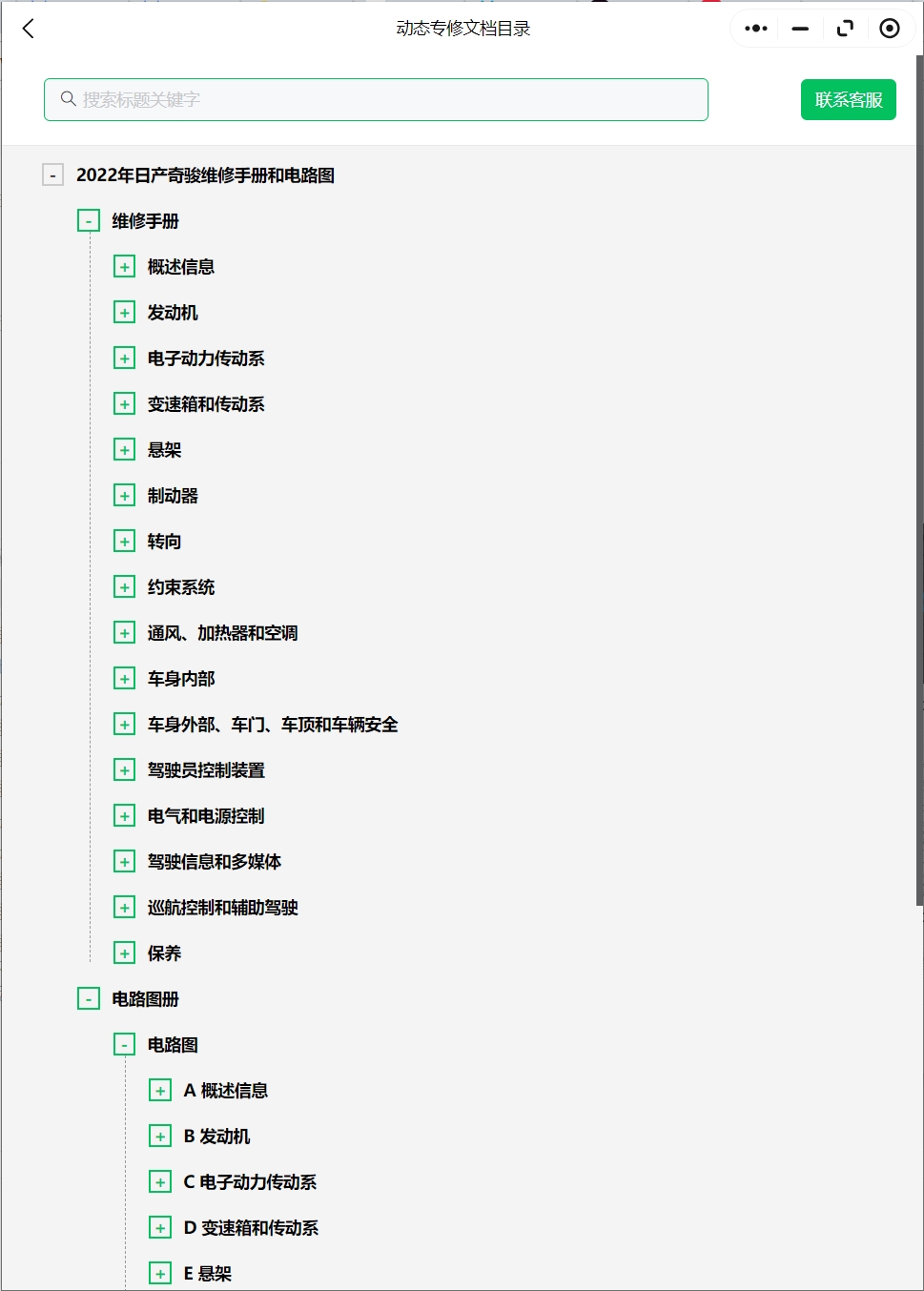 2008-2024年日产汽车维修手册和电路图资料更新